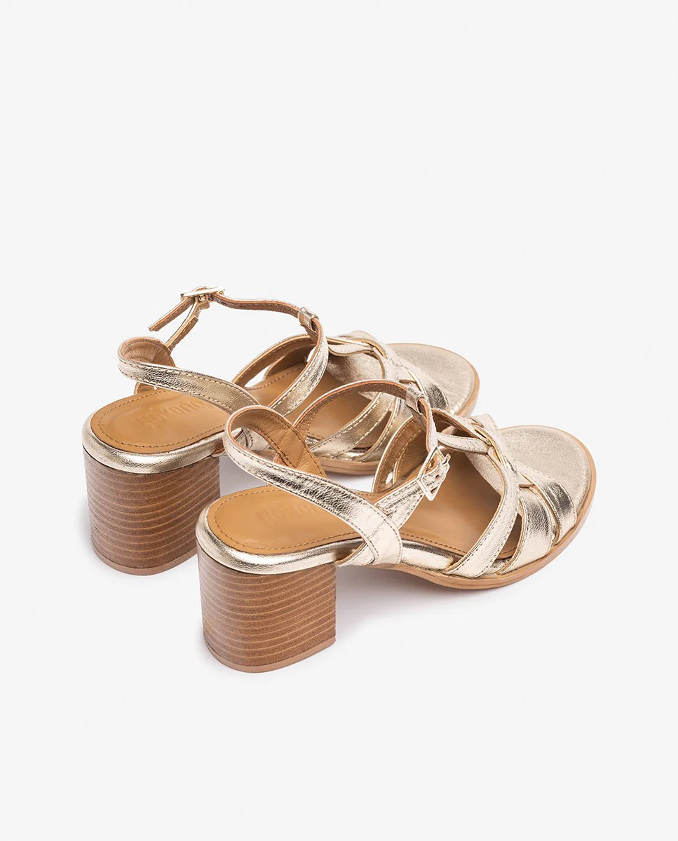 Sandalia de tacón DUGI-252 dorado - Image 4