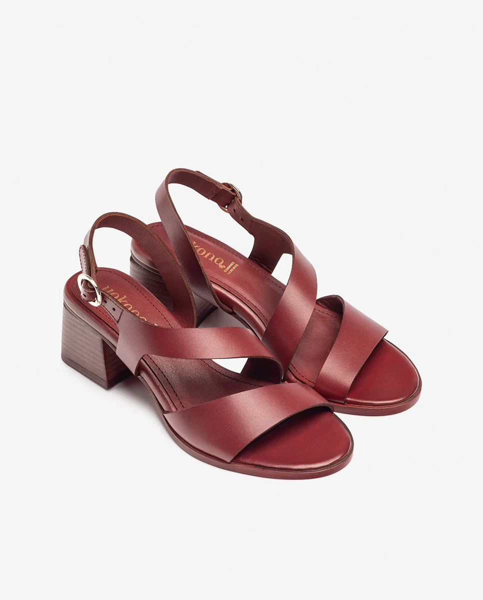 Sandalia de tacón GOLI-252 burdeos - Image 3