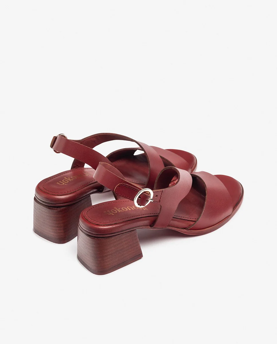 Sandalia de tacón GOLI-252 burdeos - Image 4