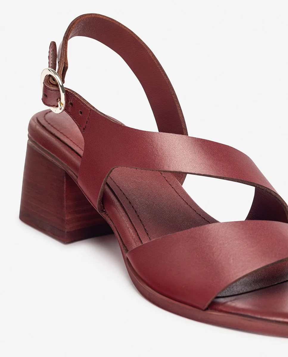 Sandalia de tacón GOLI-252 burdeos - Image 5