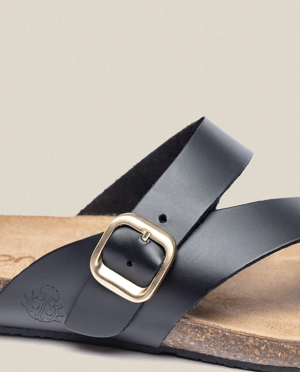 Sandalia plana Ibiza 013 negro - Image 3